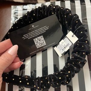 Lele Sadoughi black headband with dots new in package